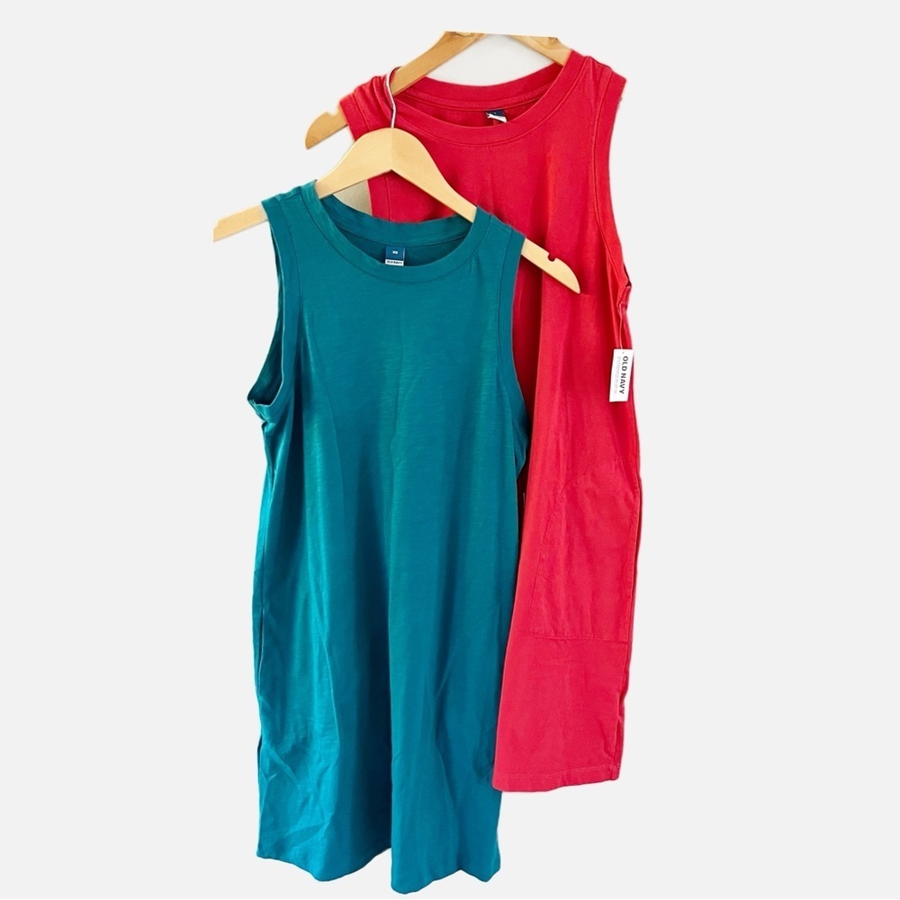NWT Lot Of 2 Old Navy Sleeveless Basic Casual Dresses Minimalist Sizes S XS